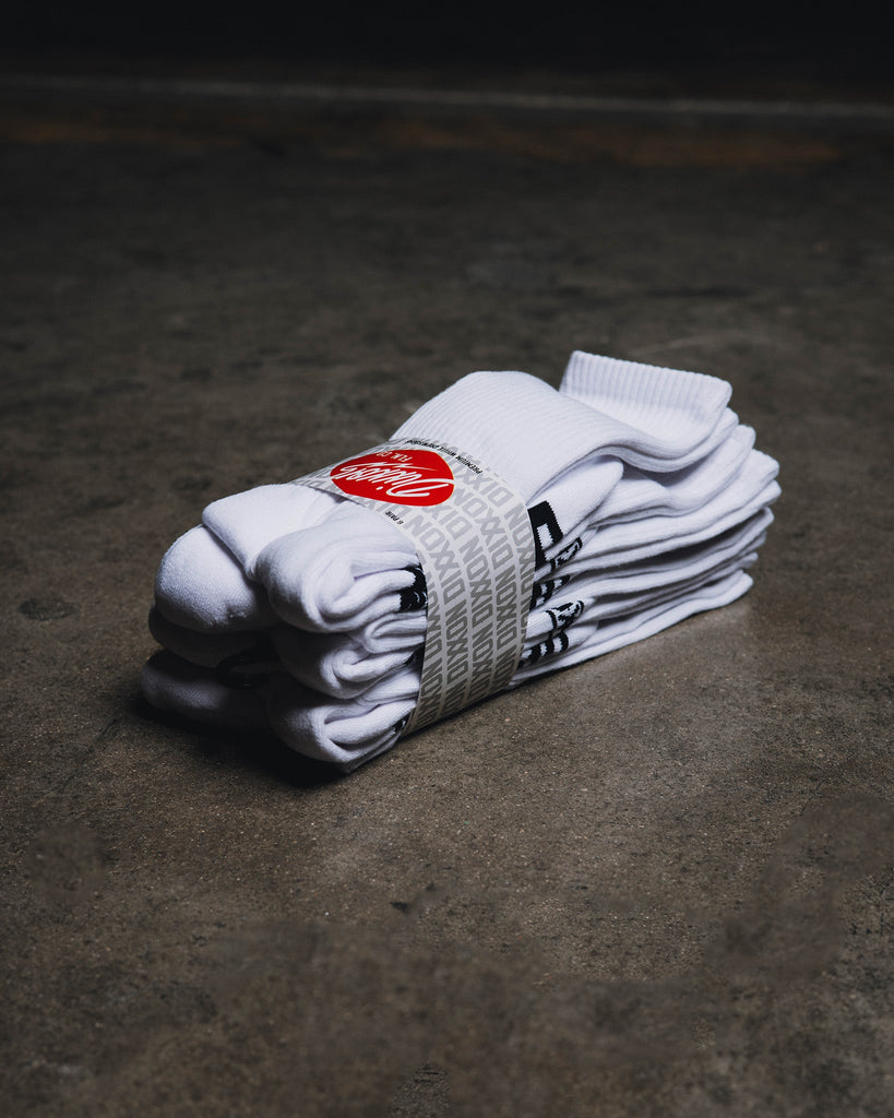 6pk Premium Crew Socks - White - Dixxon Flannel Co.