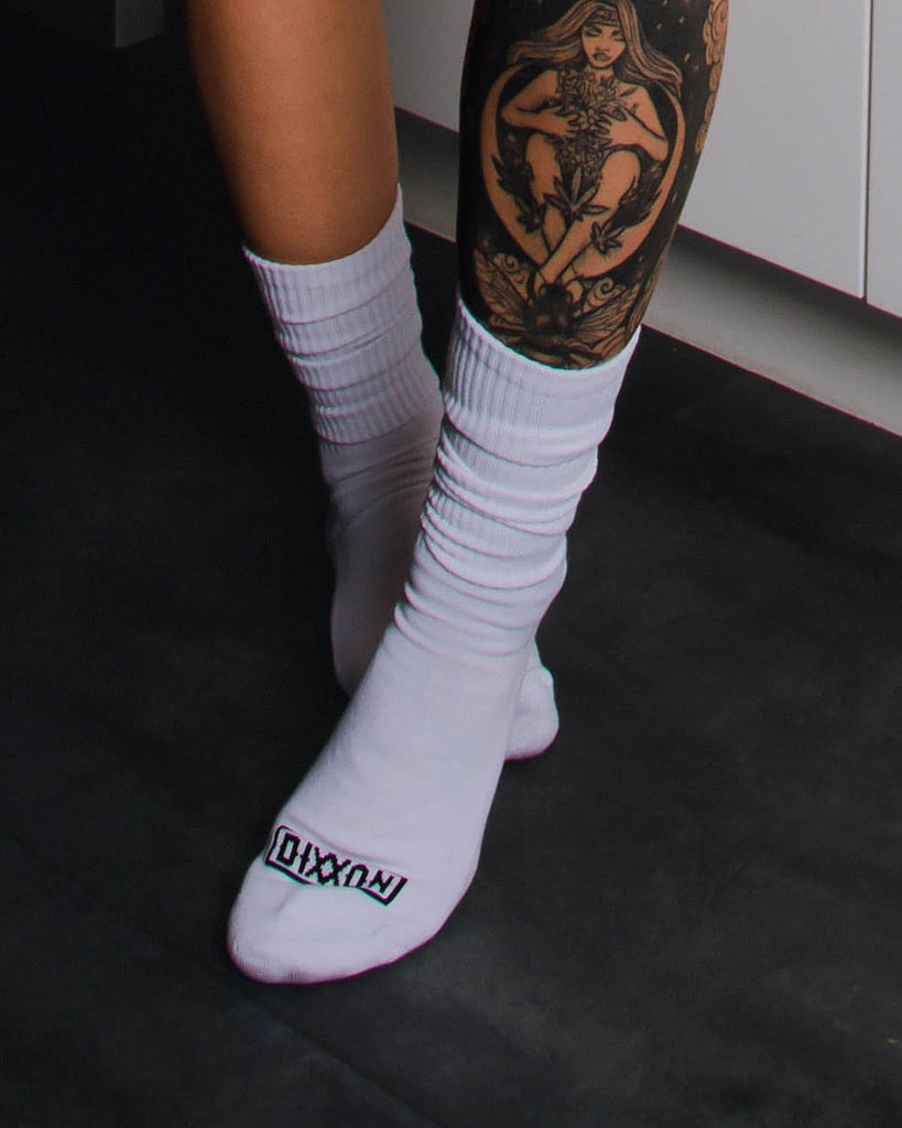 6pk Premium Crew Socks - White - Dixxon Flannel Co.