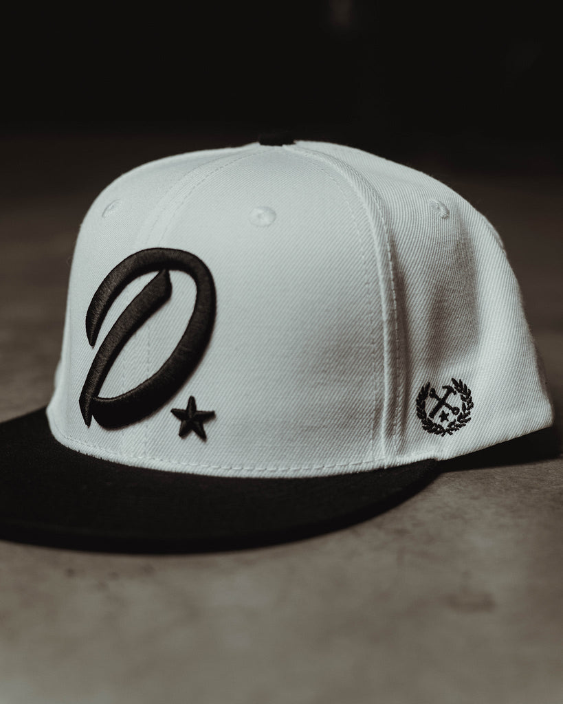 Black D - Star Flat Bill Snapback - White - Dixxon Flannel Co.