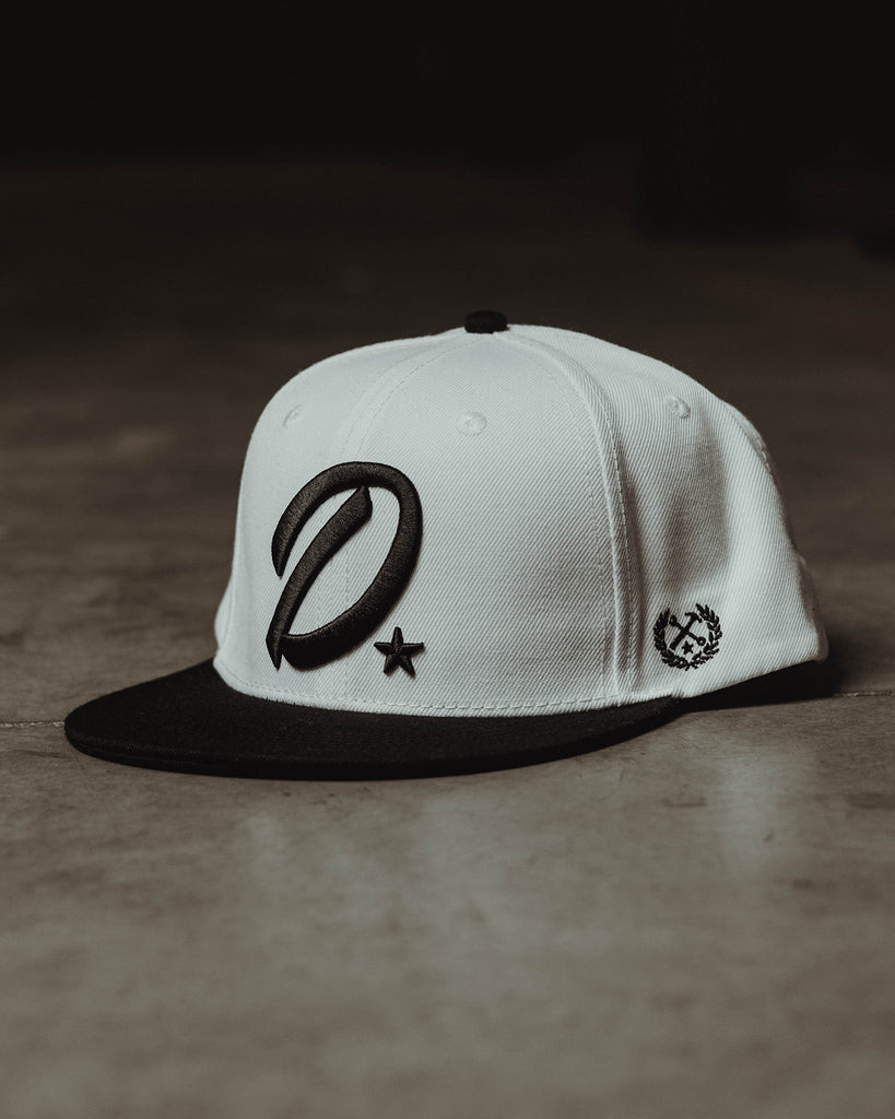 Black D - Star Flat Bill Snapback - White - Dixxon Flannel Co.