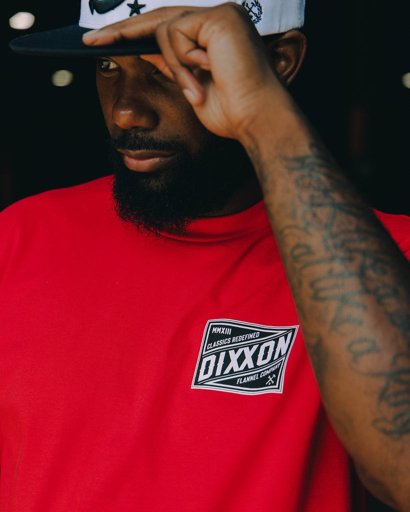 Black & White Classic Billboard T-Shirt - Red - Dixxon Flannel Co.