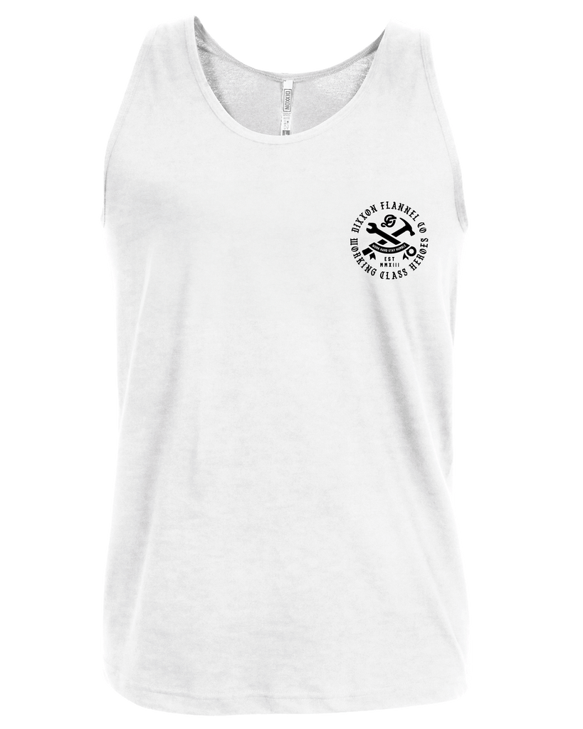 Black Working Class Badge Tank - White - Dixxon Flannel Co.