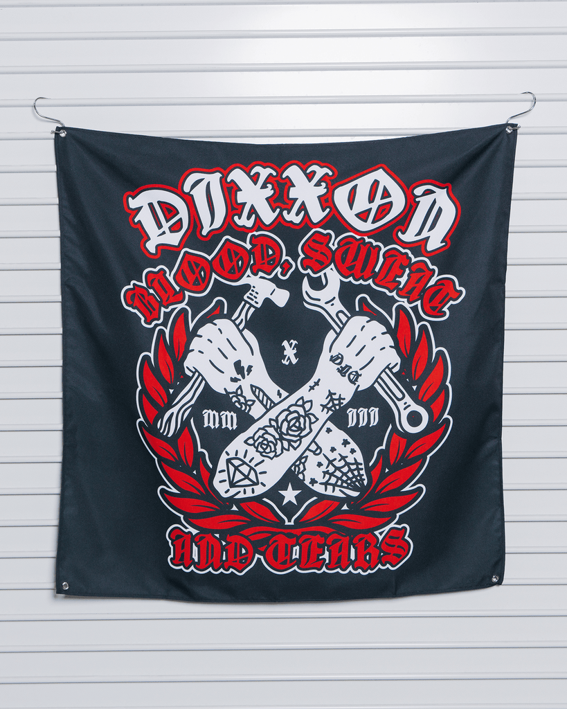 Blood, Sweat, & Tears Garage Banner - 36" x 36" - Dixxon Flannel Co.