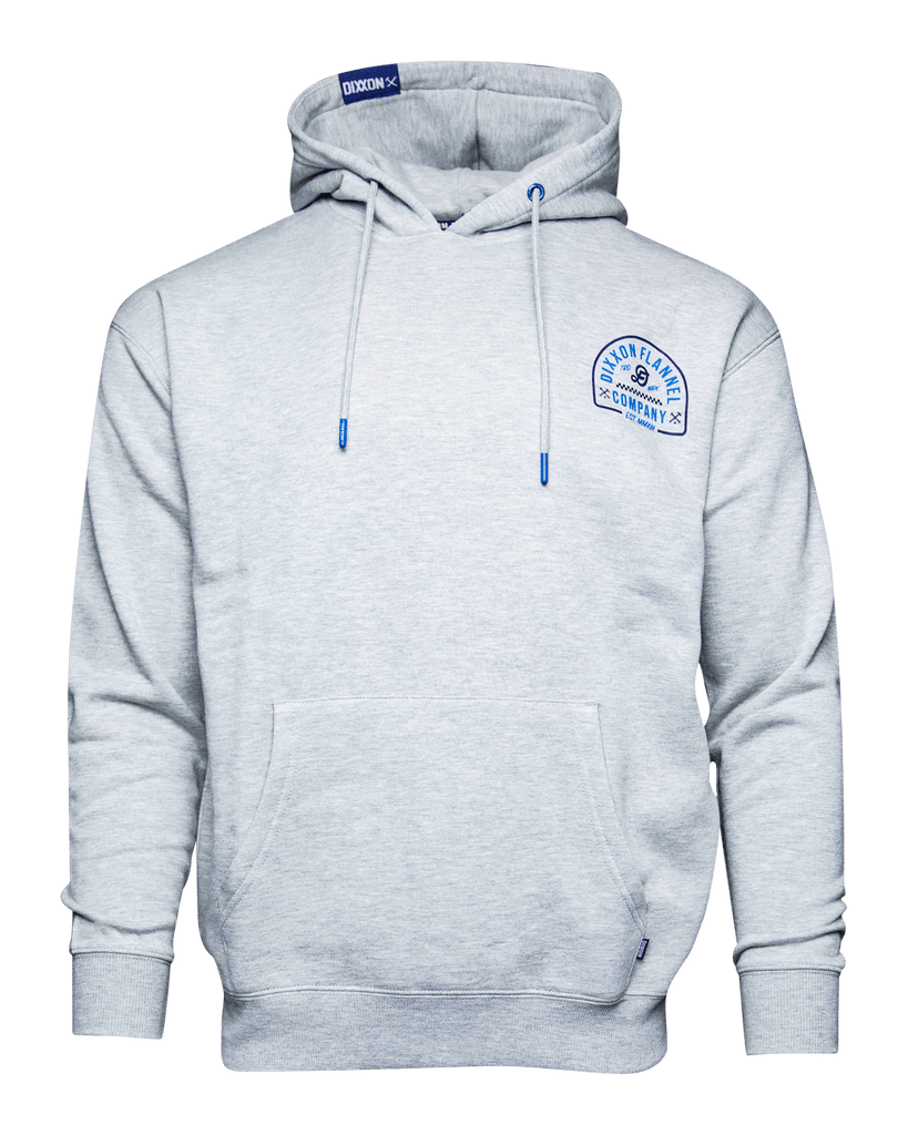 Blue Branded Pullover Hoodie - Heather Gray - Dixxon Flannel Co.