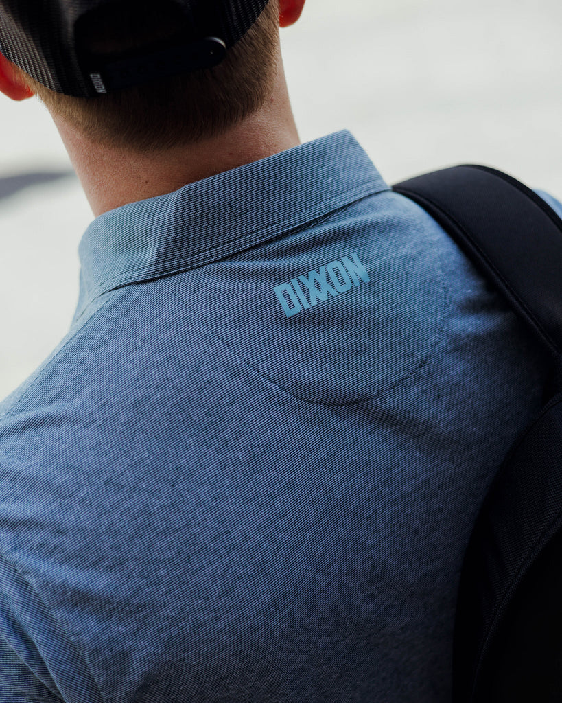 Blue Stripe Premium Polo - Heathered Teal - Dixxon Flannel Co.