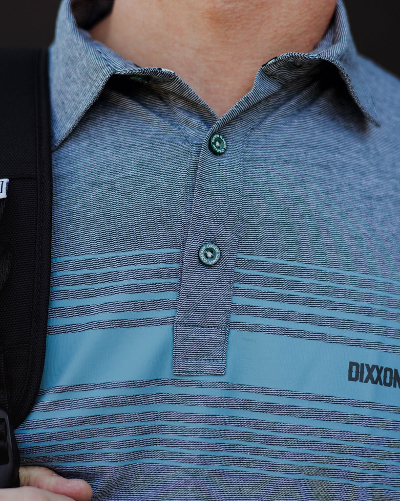 Blue Stripe Premium Polo - Heathered Teal - Dixxon Flannel Co.