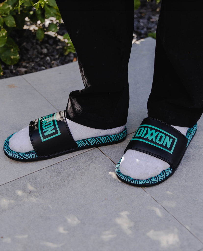 Box Overload Slides - Black & Tiffany - Dixxon Flannel Co.