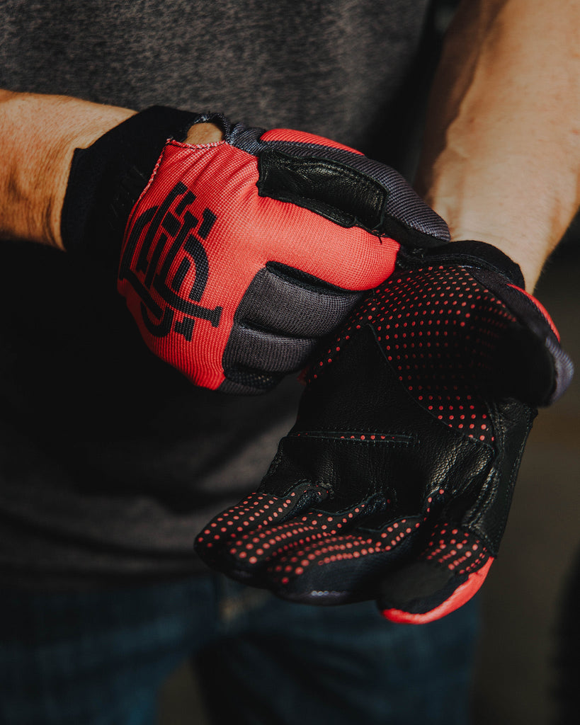 BRAAP Moto Gloves - Badge - Black & Red - Dixxon Flannel Co.