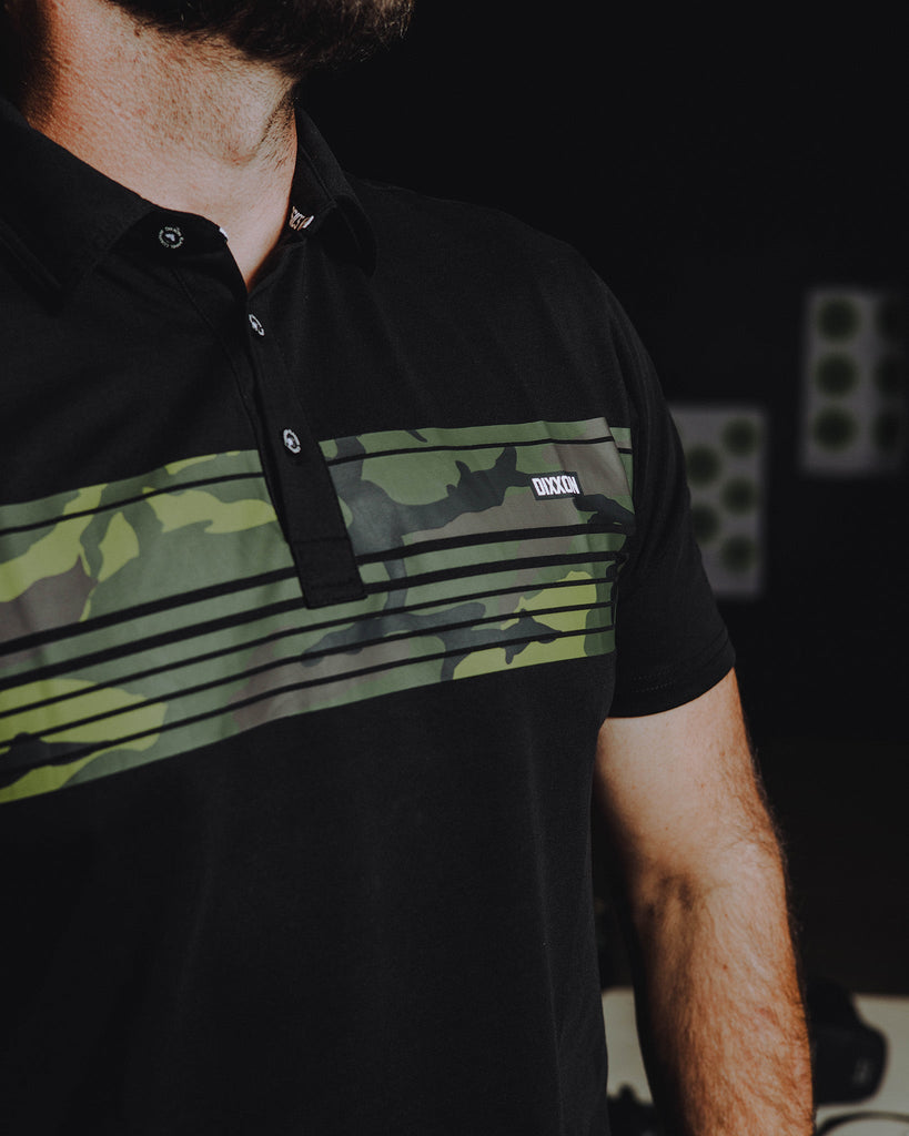 Camo Stripe Premium Polo - Black - Dixxon Flannel Co.