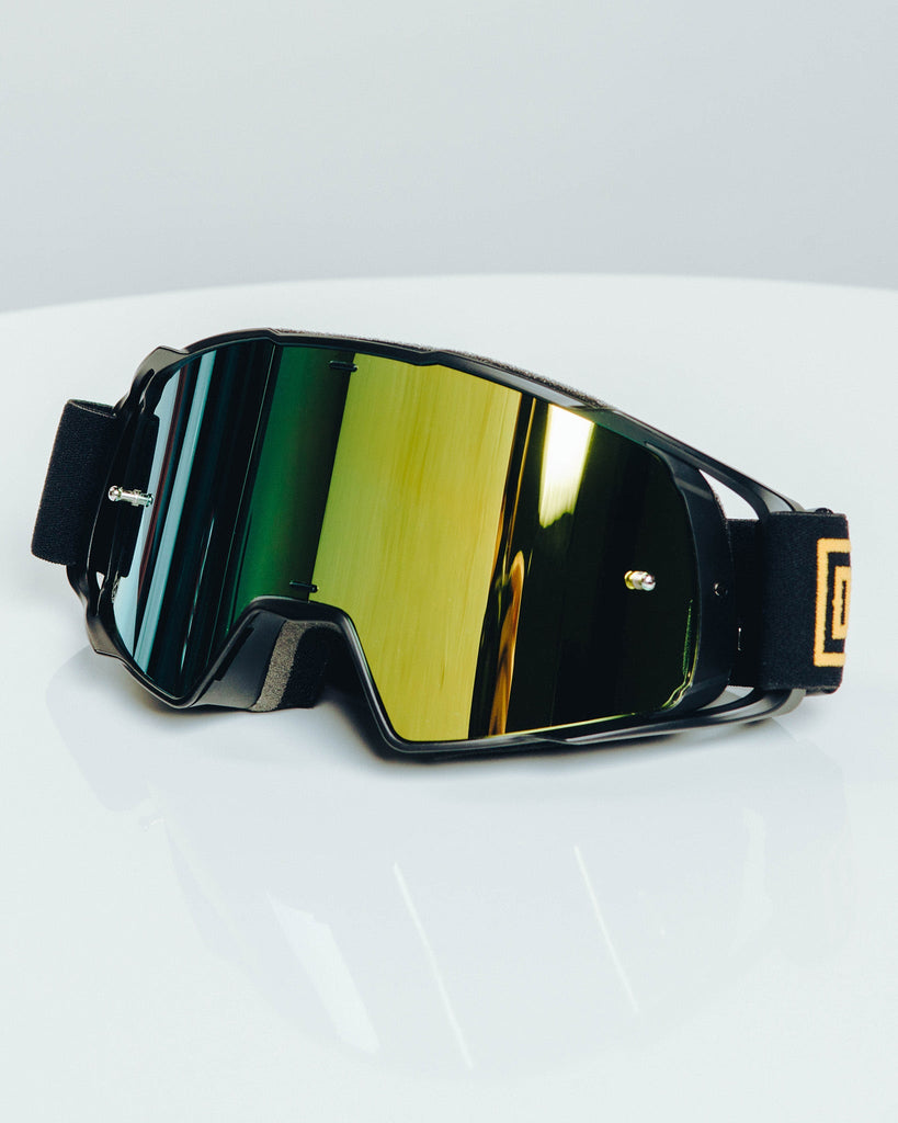 Contender MX Goggle - Black & Gold / REVO Gold Lens - Dixxon Flannel Co.