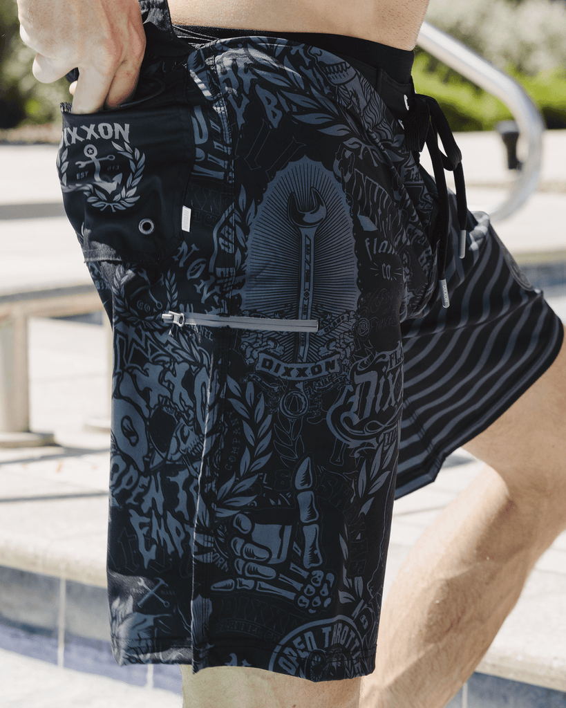 Cross Fade Boardshorts - Black & Gray - Dixxon Flannel Co.