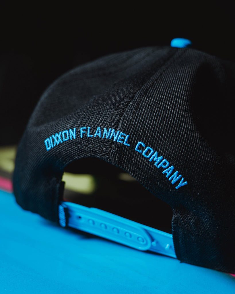 Cyan Pastime Flat Bill Snapback - Black - Dixxon Flannel Co.