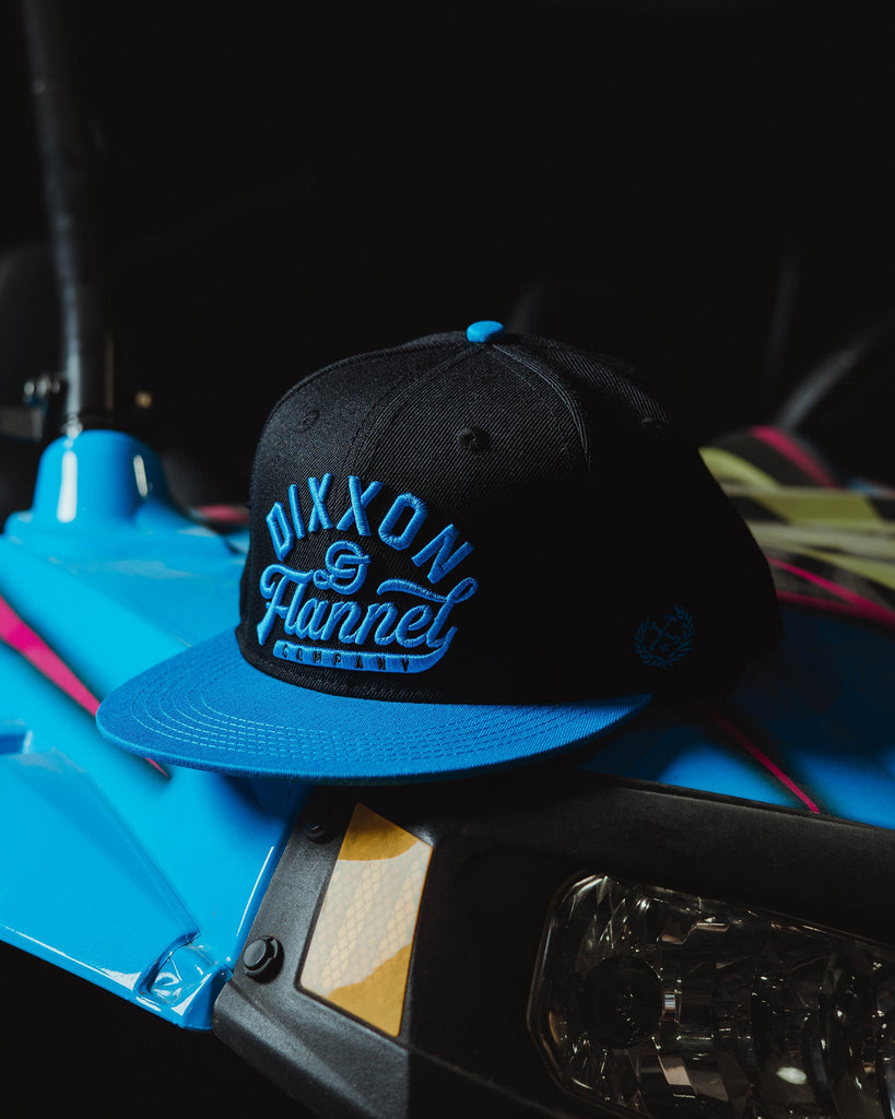 Cyan Pastime Flat Bill Snapback - Black - Dixxon Flannel Co.