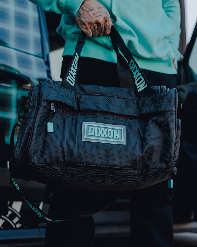 Duffel Bag - Black Perforated Leather - Dixxon Flannel Co.