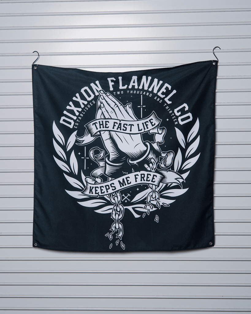 Fast Life Garage Banner - 36" x 36" - Dixxon Flannel Co.