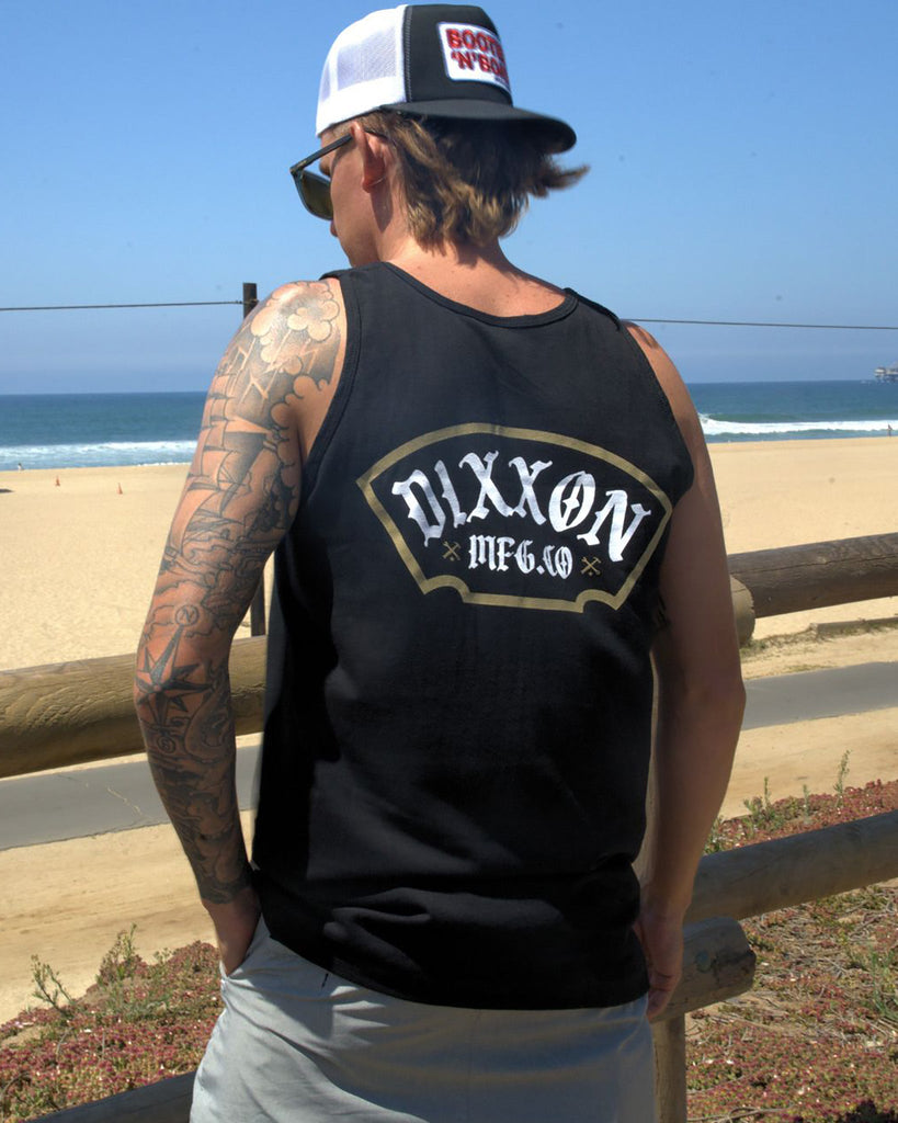 Gold/White Salty Patch Tank - Black - Dixxon Flannel Co.