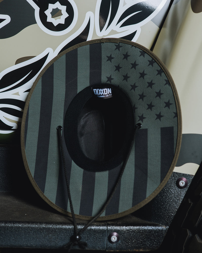 Green Camo Straw Sun Hat - Black & Gray - Dixxon Flannel Co.