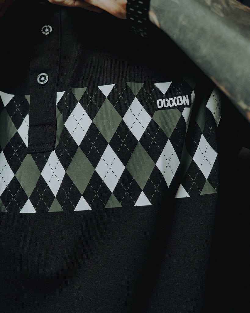 Green & White Argyle Premium Polo - Black - Dixxon Flannel Co.