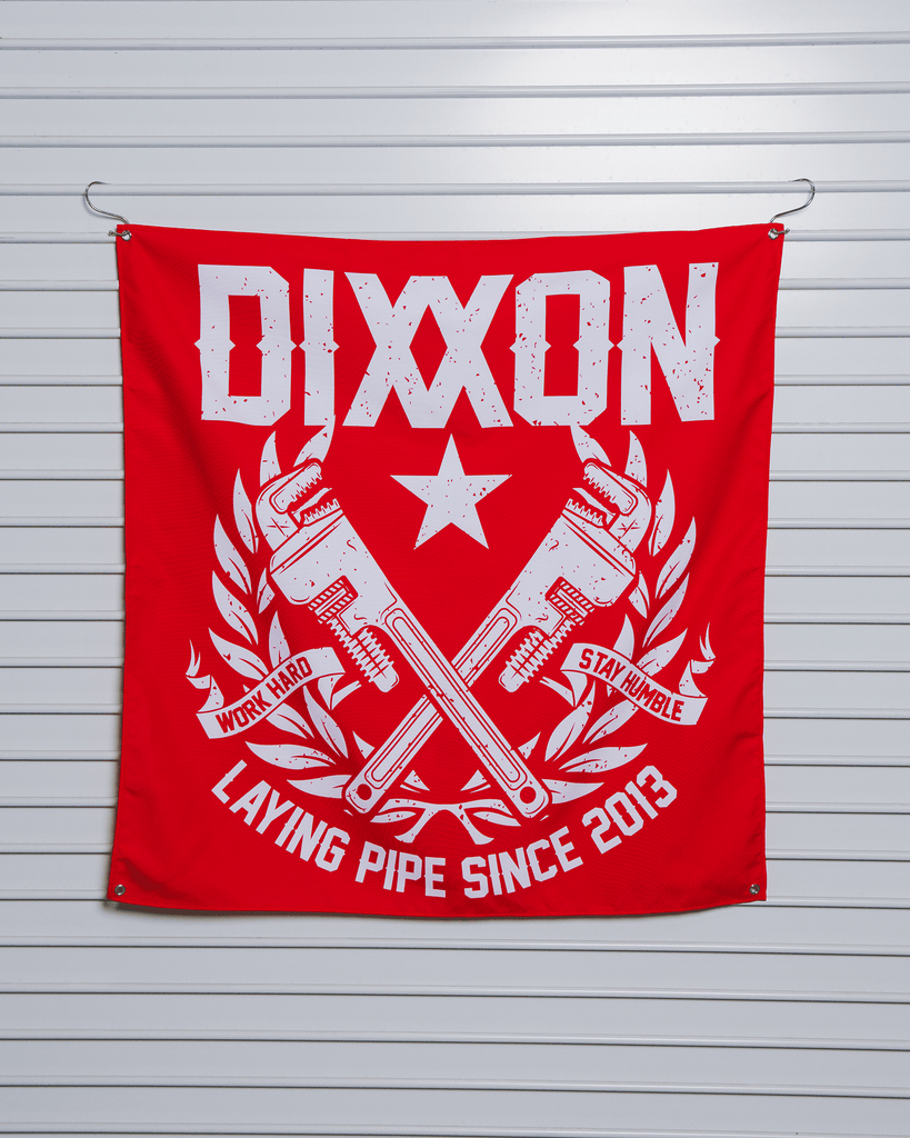 Laying Pipe Garage Banner - 36" x 36" - Dixxon Flannel Co.