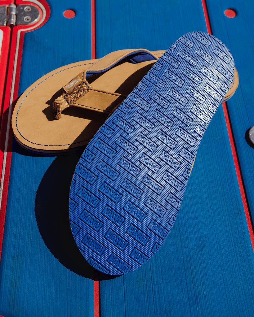 Leather Sandals - Tan & Blue - Dixxon Flannel Co.