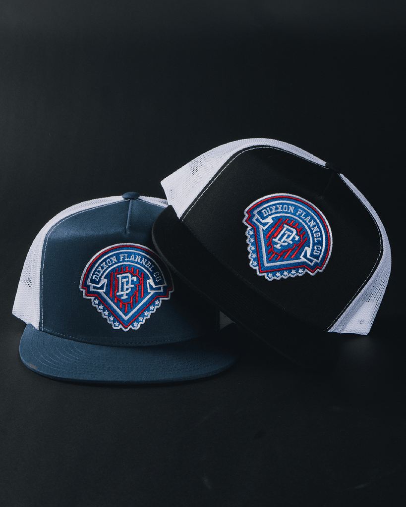 Legacy Flat Bill Trucker Snapback - Red, White, & Blue - Dixxon Flannel Co.