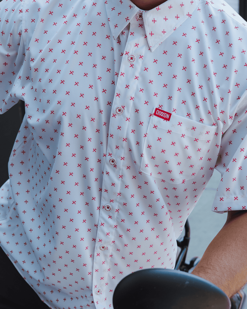 Red Finney Short Sleeve - White - Dixxon Flannel Co.