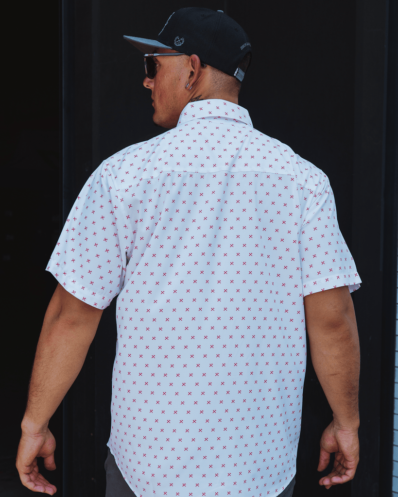 Red Finney Short Sleeve - White - Dixxon Flannel Co.