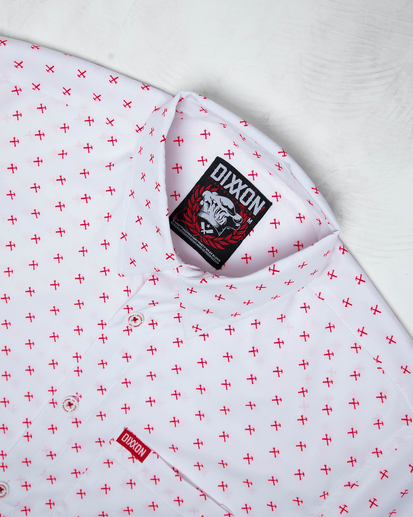 Red Finney Short Sleeve - White - Dixxon Flannel Co.