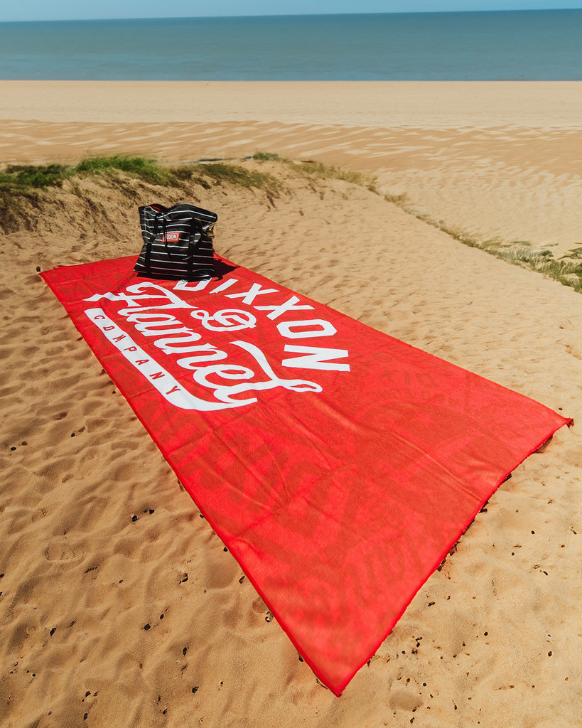 Red Pastime Quick Dry Beach Towel - Dixxon Flannel Co.