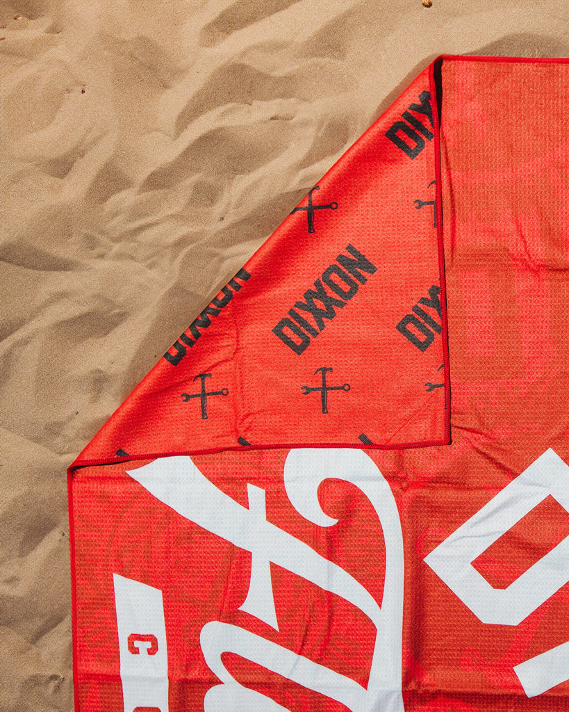 Red Pastime Quick Dry Beach Towel - Dixxon Flannel Co.