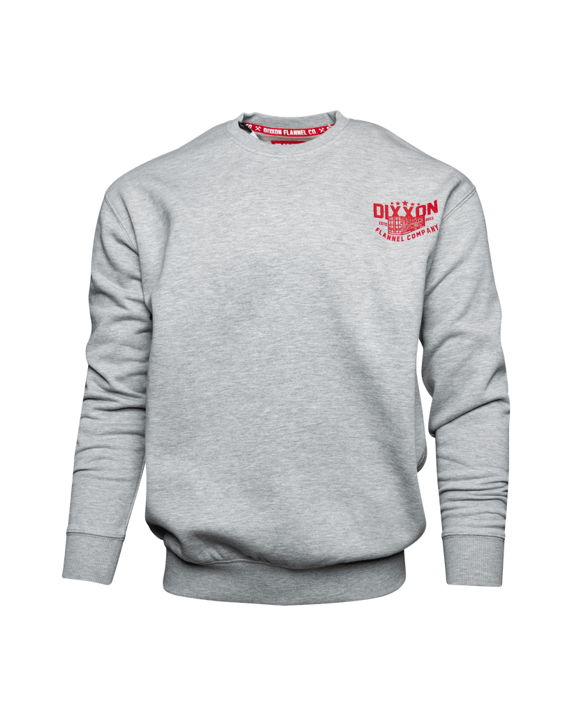 Red Shop Crewneck Sweatshirt - Heather Gray - Dixxon Flannel Co.