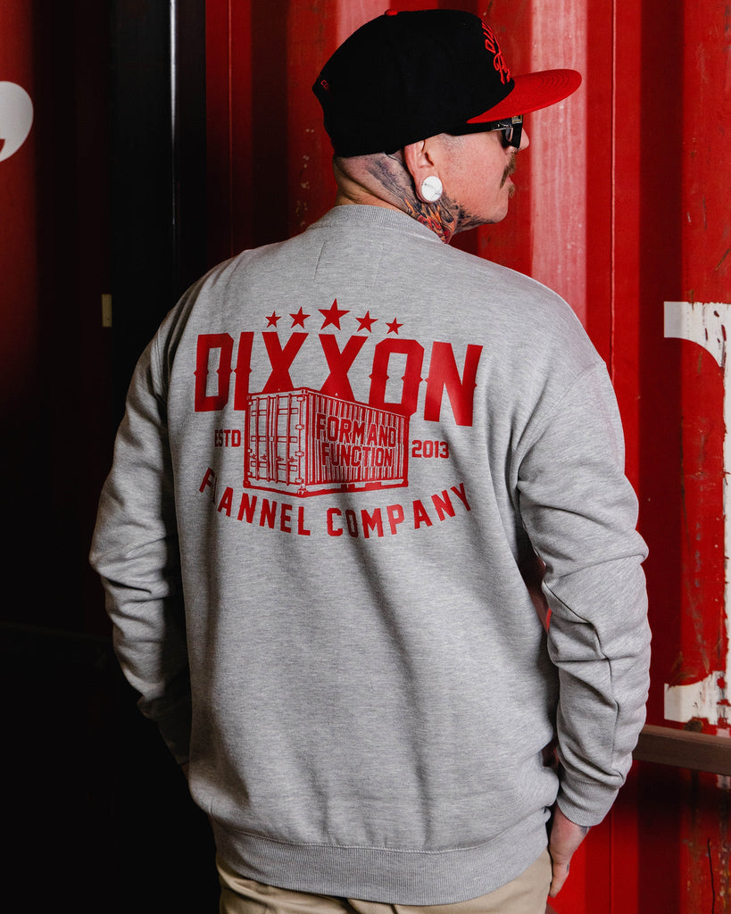 Red Shop Crewneck Sweatshirt - Heather Gray - Dixxon Flannel Co.