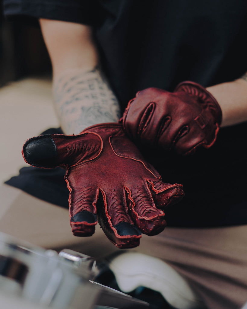 Roper Leather Moto Gloves - Oxblood - Dixxon Flannel Co.