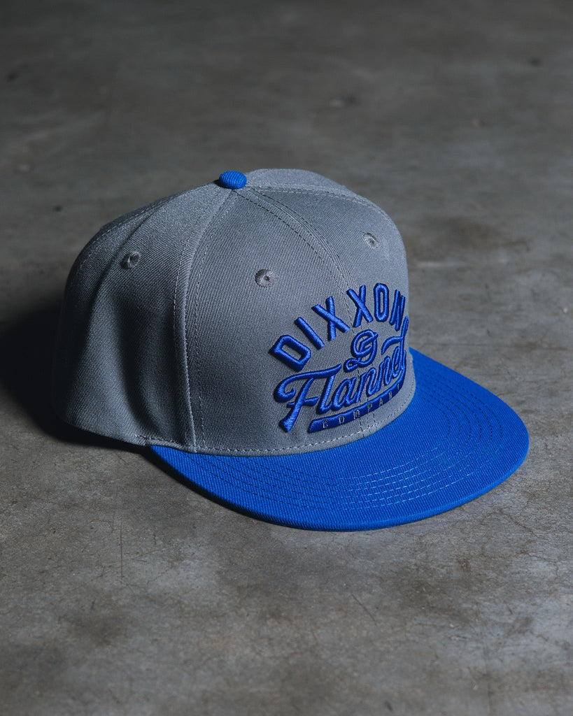 Royal Blue Pastime Flat Bill Snapback - Gray - Dixxon Flannel Co.