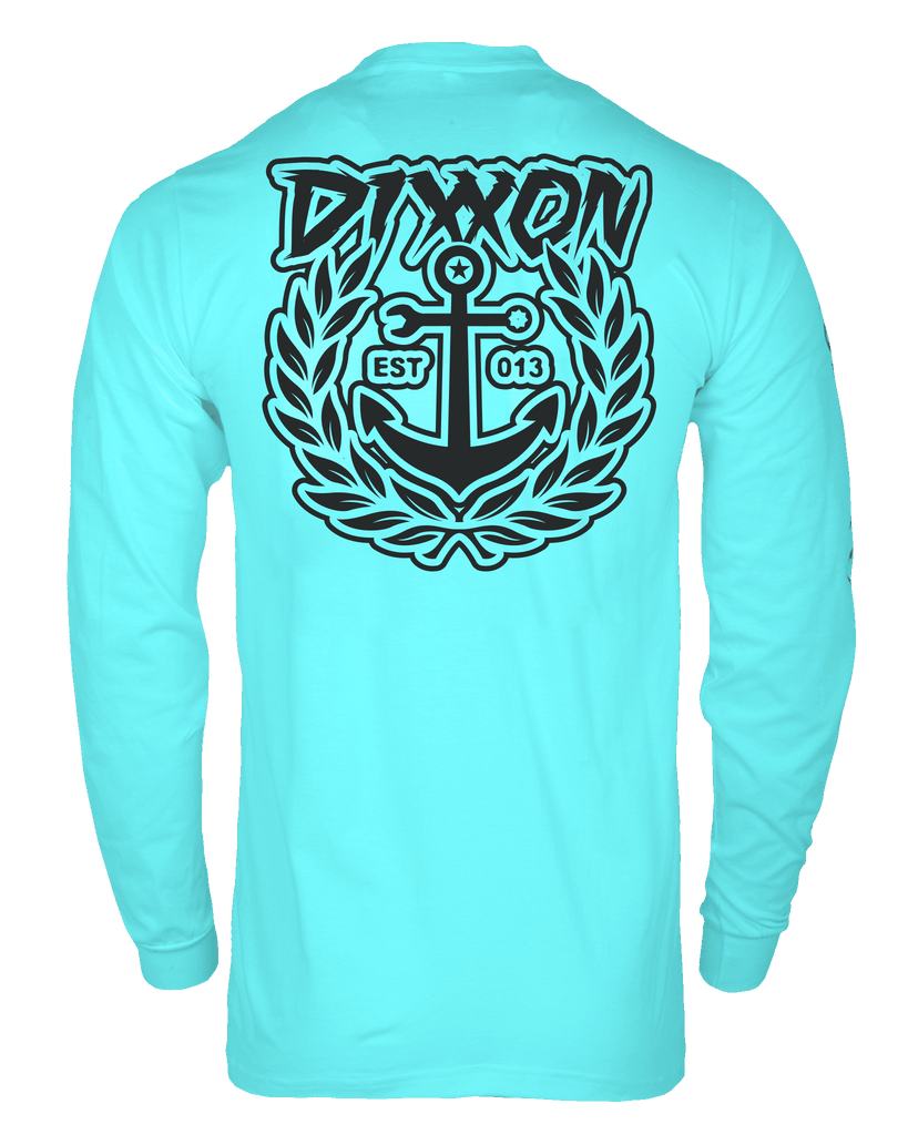 Salty Crest UV Long Sleeve T - Shirt - Aqua - Dixxon Flannel Co.