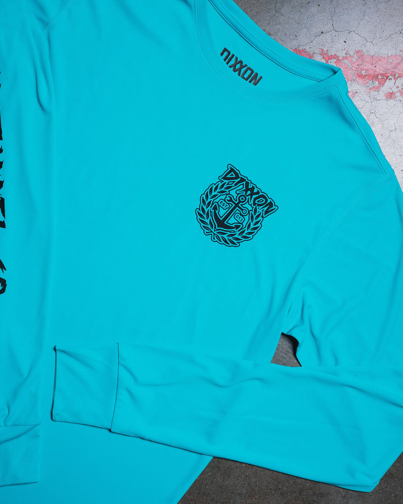 Salty Crest UV Long Sleeve T - Shirt - Aqua - Dixxon Flannel Co.