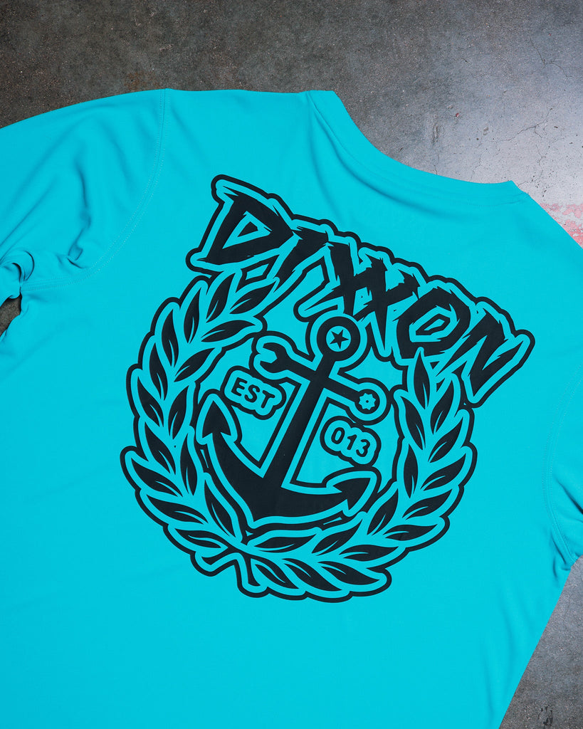 Salty Crest UV Long Sleeve T - Shirt - Aqua - Dixxon Flannel Co.