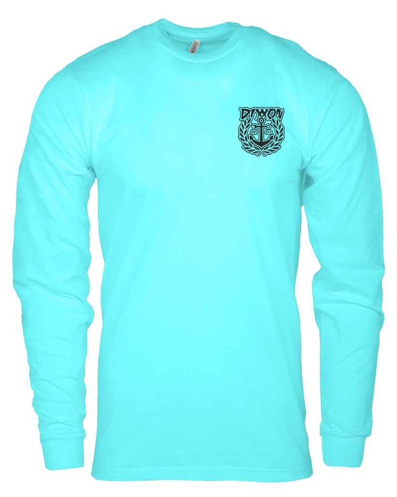 Salty Crest UV Long Sleeve T - Shirt - Aqua - Dixxon Flannel Co.