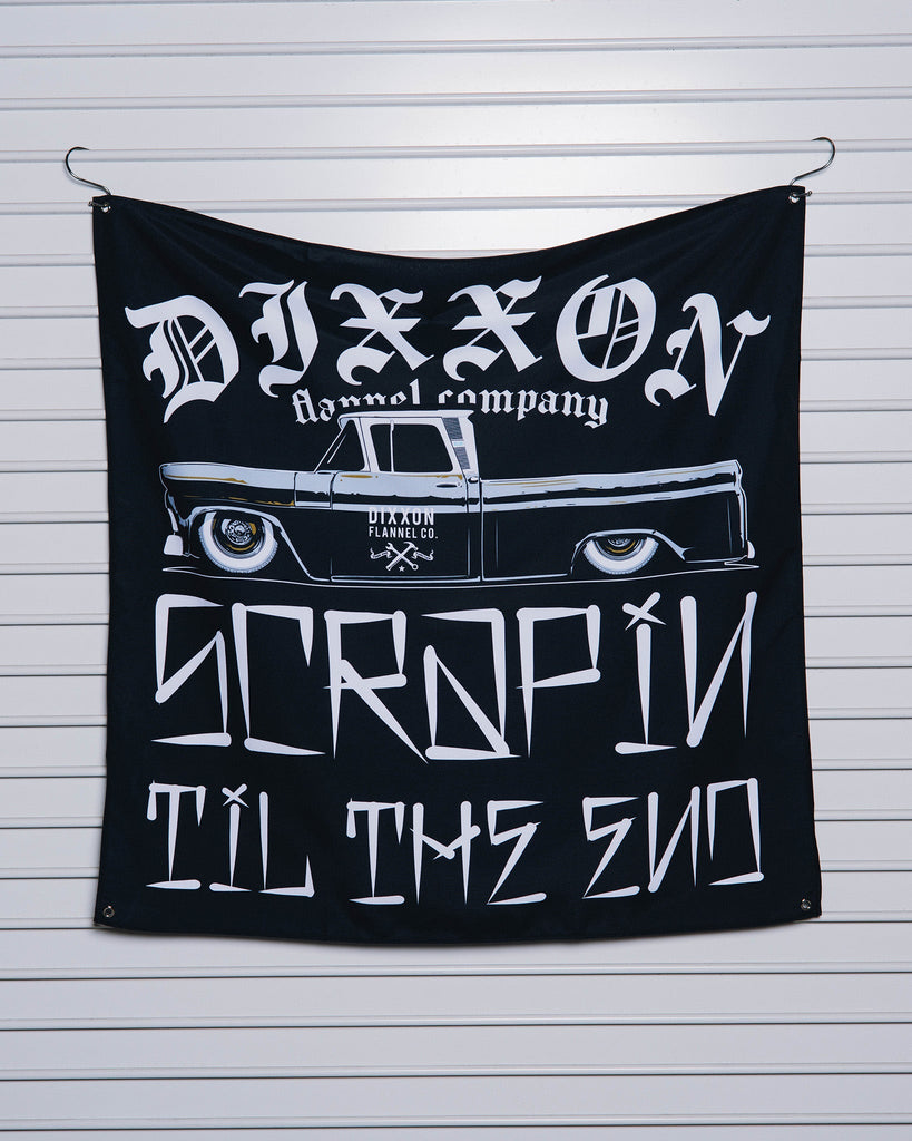 Scrapin' Garage Banner - 36" x 36" - Dixxon Flannel Co.