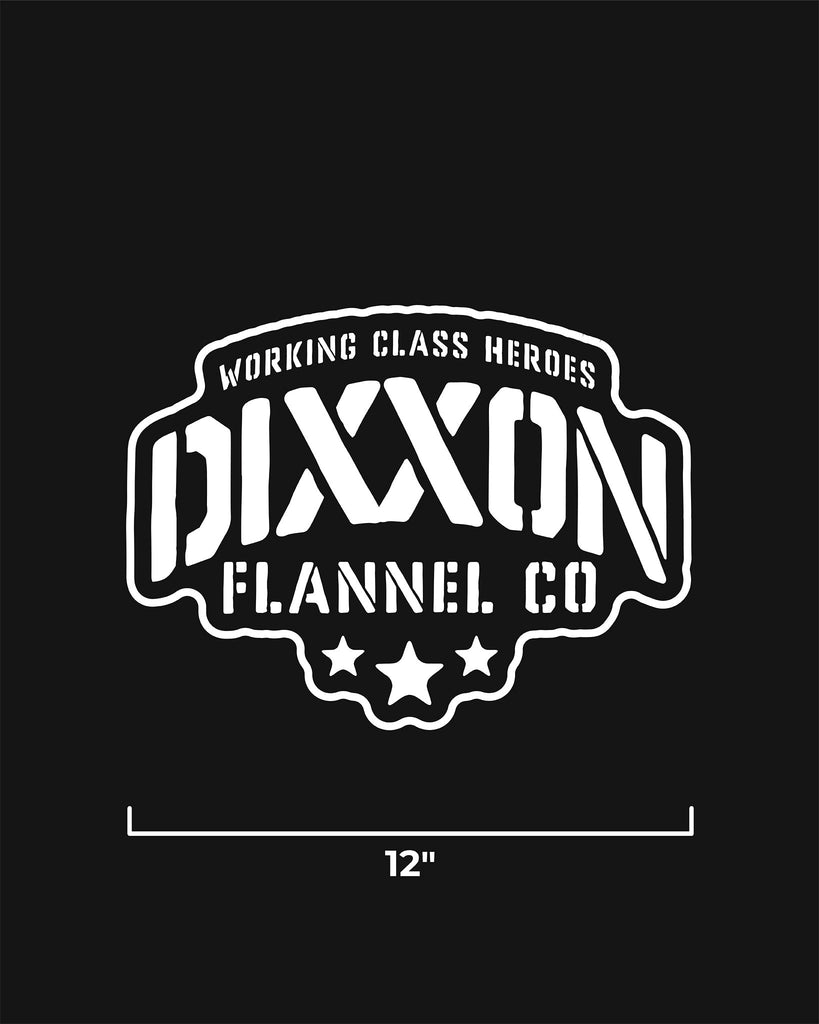 Stencil 12" Die Cut Sticker - Dixxon Flannel Co.