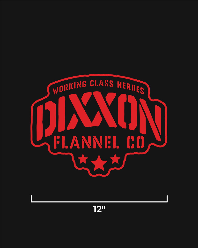 Stencil 12" Die Cut Sticker - Dixxon Flannel Co.