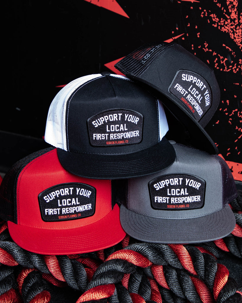 Support Your Local First Responder Flat Bill Trucker Snapback - Dixxon Flannel Co.