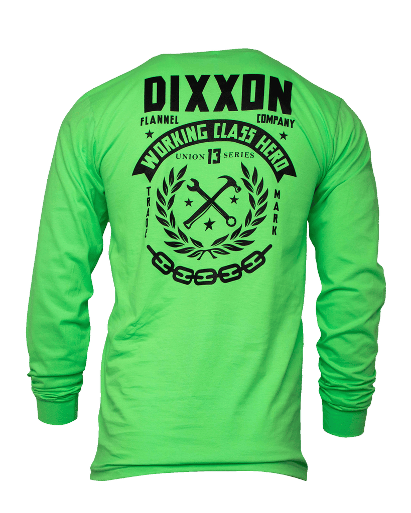 Weld Hi Vis Long Sleeve T - Shirt - Safety Green - Dixxon Flannel Co.