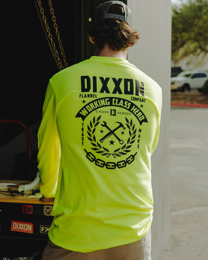 Weld Hi Vis Long Sleeve T-Shirt - Safety Yellow - Dixxon Flannel Co.