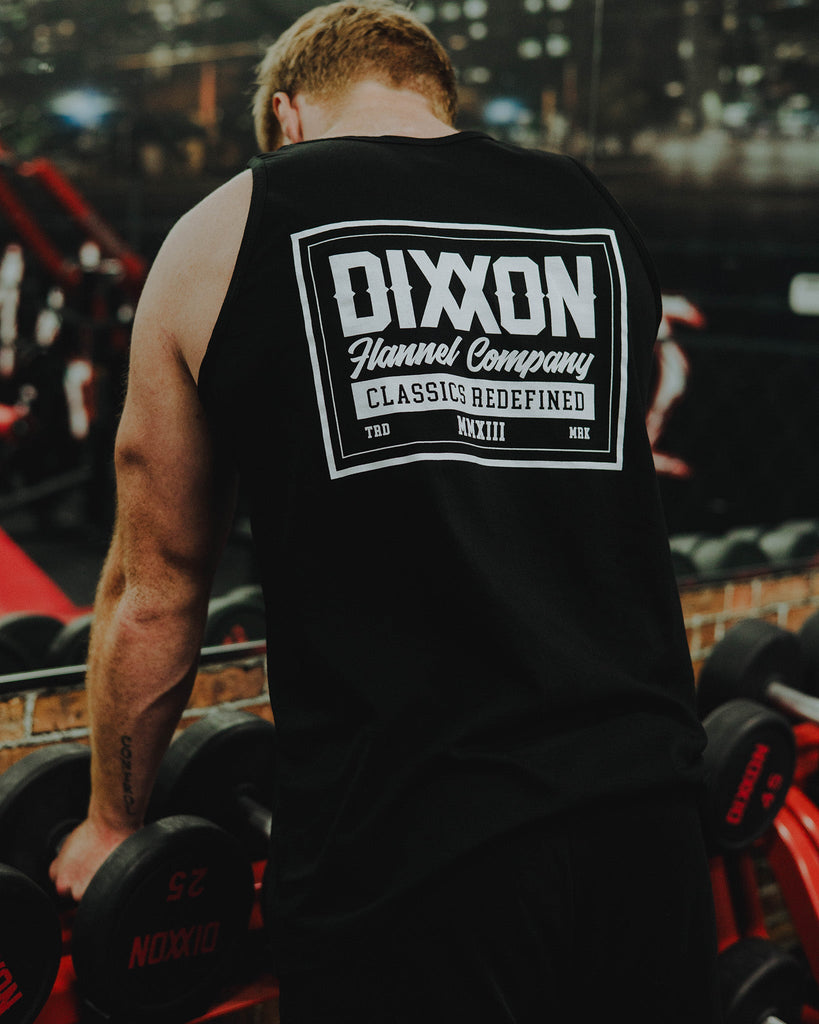 White Billboard Tank - Black - Dixxon Flannel Co.