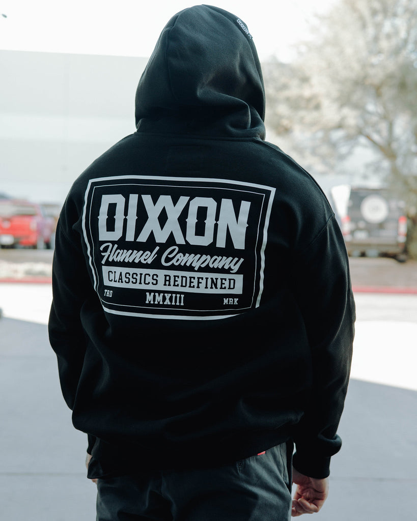 White Billboard Zip Up Hoodie - Black - Dixxon Flannel Co.