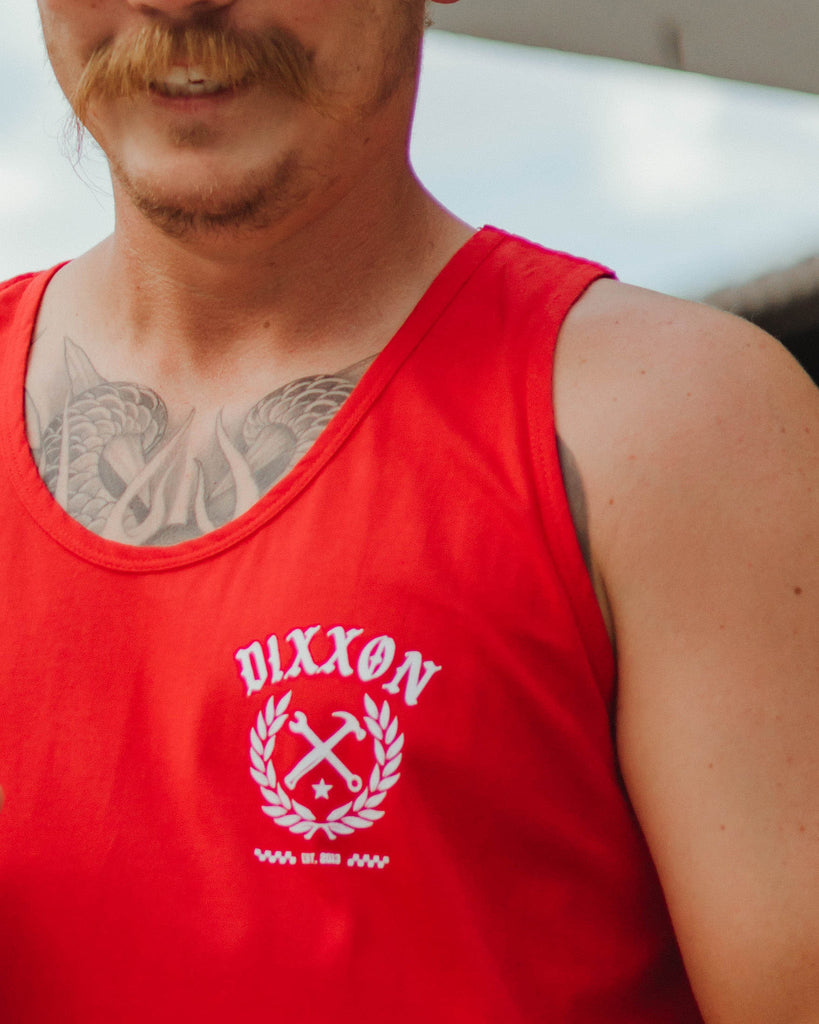 White Cruz Tank - Red - Dixxon Flannel Co.