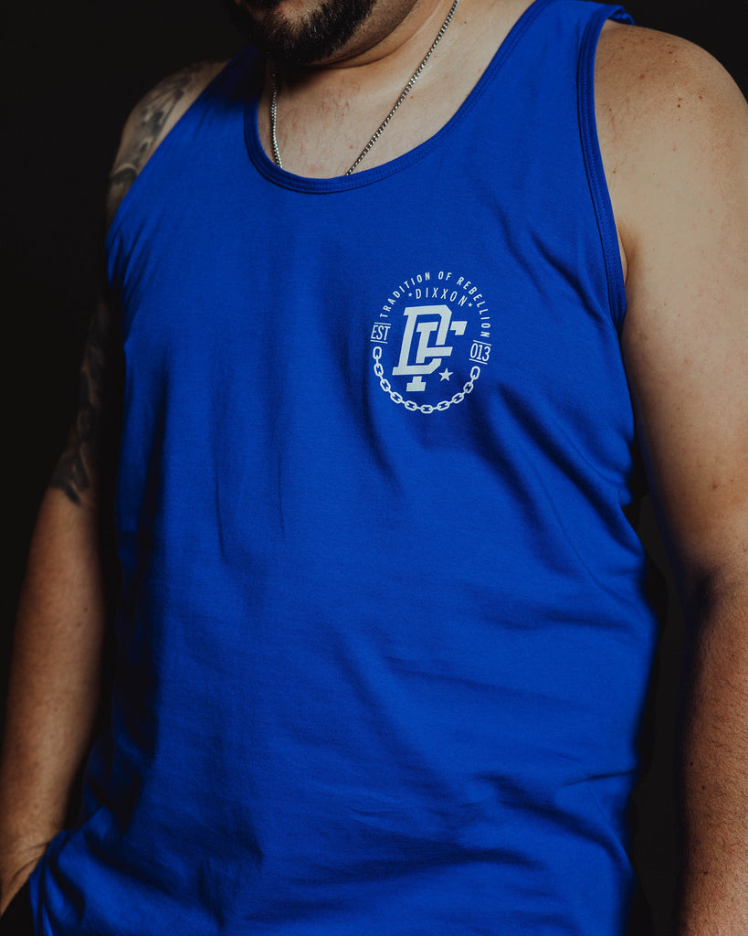 White Disobedience Tank - Blue - Dixxon Flannel Co.