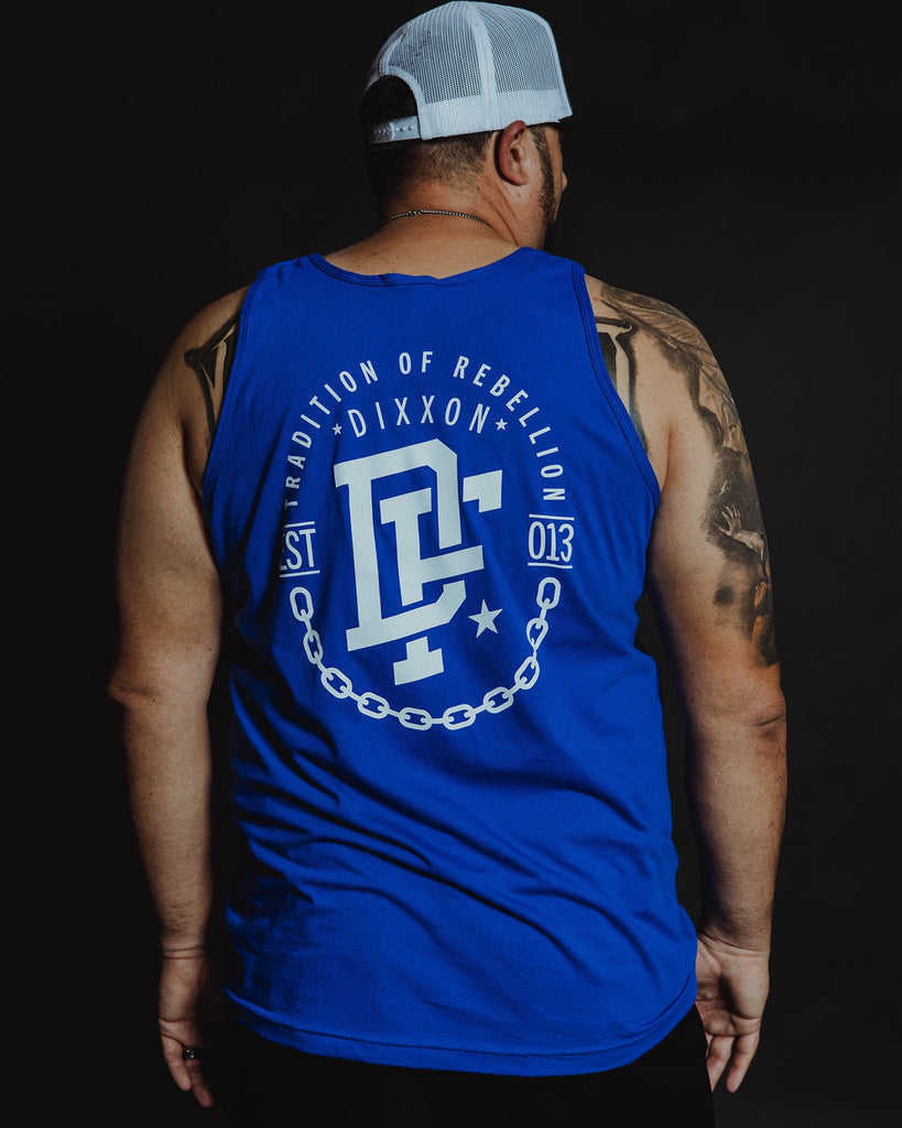 White Disobedience Tank - Blue - Dixxon Flannel Co.