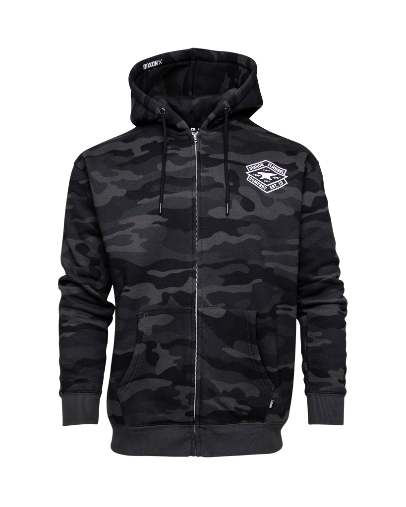 White Forged Zip Up Hoodie - Black Camo - Dixxon Flannel Co.